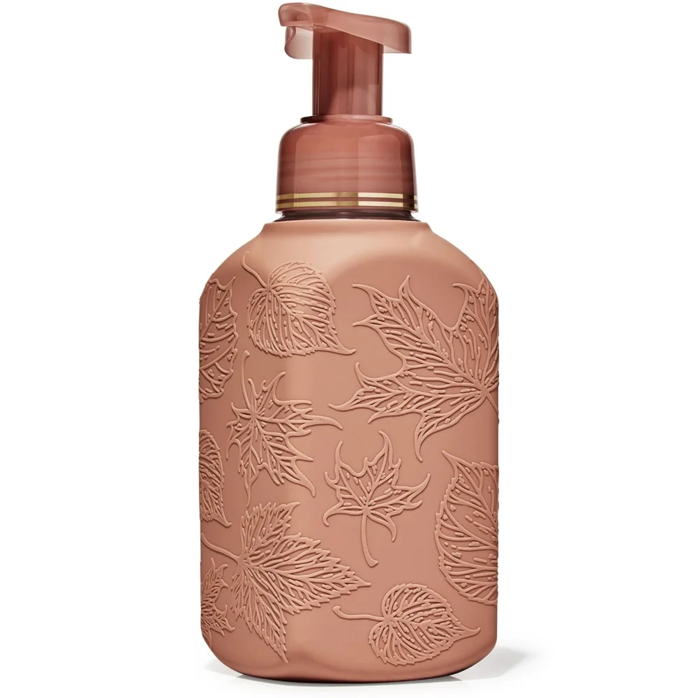Bath Body Works Leaves Embossed Hand Refillable Foaming Hand Soap Dispenser NEW